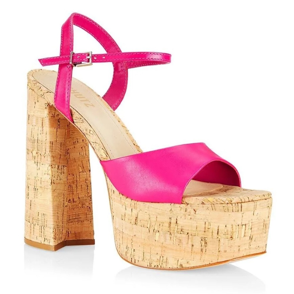 Schutz Glayce Nappa Leather Platform Sandal Sz 7.5